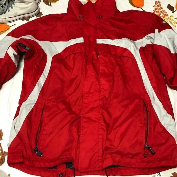 Black Dot Pacific Trail Red Winter Snow Ski Coat  Men's Size M - Picture 1 of 10